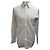 Camicia Button-Down in Cotone Bianco a Spina di Pesce di Gucci Crudo