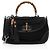 Bamboo Grande bolsa de couro neoprene com relevo GG da Gucci com tassel de bambu Preto