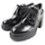 Prada Leder Slipper Schwarz