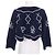 Christian Dior Clover Strick-Crop-Top Blau - Ansicht 3