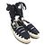 Loewe Espadrilles Leinensandalen Schwarz Beige - Ansicht 3