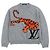 Wollpullover mit Tiger Amen Intarsia von Louis Vuitton Grau