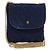 Pochette a Catena CHANEL Cotone Blu Navy Oro CC Auth bs33731 D'oro