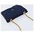 Pochette a Catena CHANEL Cotone Blu Navy Oro CC Auth bs33731 D'oro - vista 6