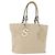 CHANEL Tote Bag No5 aus Canvas Beige mit silbernem CC Auth 169753