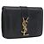 Portafoglio SAINT LAURENT Pelle Nera Oro Auth bs33776 Nero D'oro