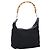 Borsa a mano in nylon nero e argento Gucci Bamboo Auth hk3536
