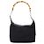 Borsa a mano in nylon nero e argento Gucci Bamboo Auth hk3536 - vista 3