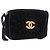 Borsa a Spalla CHANEL Velluto Nero Oro CC Auth ARZ008SAV D'oro