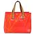 LOUIS VUITTON Borsa Reade PM Monogram Vernis Fluo Rosa Arancio M91903 Auth 173366A Arancione - vista 2