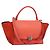 Céline Bolso Trapeze de cuero 2 en 1 rojo plata Auth BA11130 Roja