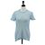 Camiseta de algodón de manga corta en tejidos de punto CHANEL azul claro CC Auth 168330M