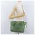 VALENTINO Borsa Rock Studs in pelle 2 in 1 verde oro Auth BA11265 D'oro - vista 27
