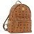 MCM Vicetos Zaino Logogram in pelle PVC marrone oro Auth BA11051 D'oro