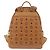 MCM Vicetos Zaino Logogram in pelle PVC marrone oro Auth BA11051 D'oro - vista 3