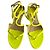 Jimmy Choo Lance Lackleder Flache Sandalen 40 Gelb - Ansicht 2