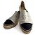 Timeless Chanel Espadrilla piatta in cotone con pattina e punta cap 40 Nero & Bianco