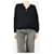 Brunello Cucinelli Navy Monili V-Ausschnitt Pullover - Größe UK 10 Marineblau - Ansicht 3