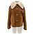 Autre Marque Giacca in pelle e pelliccia marrone