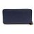 Portafoglio Hermès Azap Long in pelle Epsom blu navy con seta