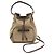 Borsa a sacco in jacquard con logo Prada Marrone Marrone scuro