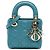 Dior Bleu Micro Cuir d'Agneau Cannage Lady Dior Turquoise