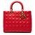 Dior Rosso Grande Borsa in Pelle di Agnello Cannage Lady Dior