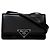 Bolso de hombro de cuero negro Prada