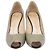 Giuseppe Zanotti Wedge Peep Toe Pumos in pelle verniciata verde - vista 2