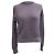 Maglione a maglia ribattuta viola con collo rotondo in cotone di Brunello Cucinelli Porpora