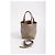Borsa pieghevole Mini Puzzle Loewe in pelle di vitello beige - vista 14