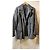 Calvin Klein Wool Coat with Leather Trim Black Grey - view 2