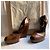 Wedge in pelle marrone Marni - vista 10