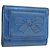 CHANEL Portafoglio Compatto in Pelle Blu Argento CC Auth 172453
