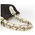 CHANEL COCO Borsa a Spalla con Catena in Tela Nera Oro CC Auth BA10872 Nero D'oro - vista 7