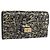 CHANEL 2.55 Cartera Larga Croco Grabada Negra Dorada CC Auth 172450SAV Negro Dorado