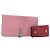 Hermès Portafoglio HERMES in pelle 2 pezzi Rosso Rosa Auth bs33530