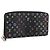 LOUIS VUITTON Multicolor Zippy Wallet Long Wallet Black M60243 LV Auth BA11010