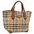 Borsa a mano Burberrys Nova Check in tela beige oro Auth 173795 D'oro