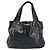 Borsa a mano Gancini in pelle nera e argento di Salvatore Ferragamo Auth BA10955 Nero - vista 13