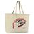 CHANEL Tote Tasche Canvas Leder Weiß Silber CC Auth bs33806