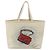 CHANEL Tote Tasche Canvas Leder Weiß Silber CC Auth bs33806 - Ansicht 2