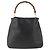 Borsa a Spalla in Pelle Gucci Bamboo Nera e Dorata Auth 173820 Nero D'oro - vista 2
