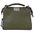 Borsa Mini Peekaboo ISeeU in pelle di vitello oliva Fendi Verde