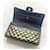 Timeless Chanel Medium Double Flap Tasche aus grünem gestreiftem Lackleder, zeitloser Klassiker mit silberner Hardware Khaki Anthrazitgrau Dunkelgrün - Ansicht 9