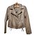 Autre Marque Freda Silver Metallic Biker Jacket Silvery