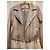 Autre Marque Freda Silver Metallic Biker Jacket Silvery - view 5