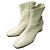 Autre Marque ADAM ET ROPE Bottes Courtes Élastiques en Cuir Synthétique Blanc Blanc cassé