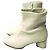 Autre Marque ADAM ET ROPE Bottes Courtes Élastiques en Cuir Synthétique Blanc Blanc cassé - vue 2