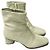 Autre Marque ADAM ET ROPE Bottes Courtes Élastiques en Cuir Synthétique Blanc Blanc cassé - vue 3